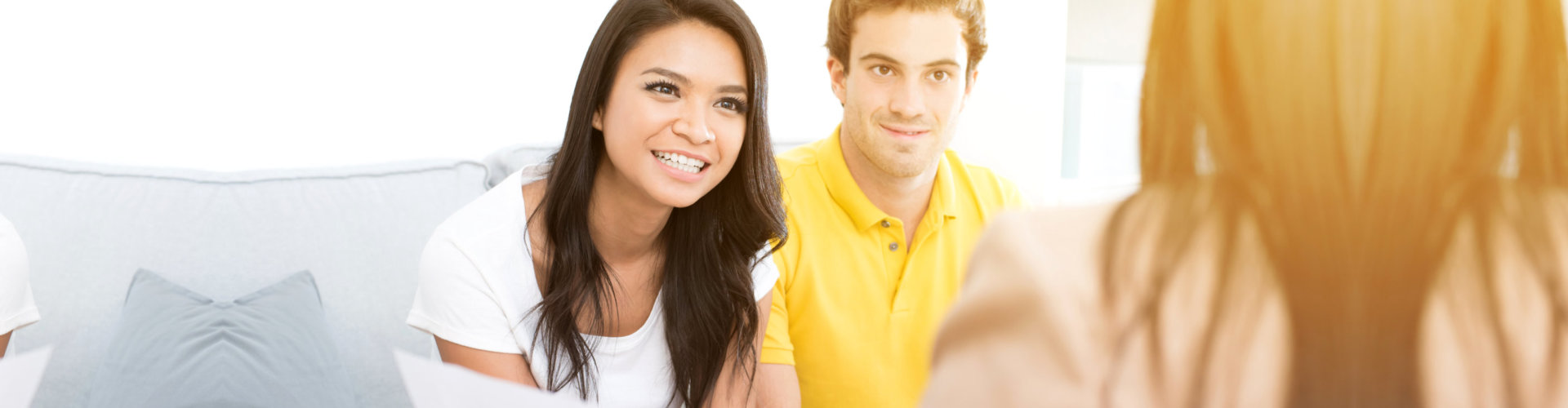 young couple with their therapist